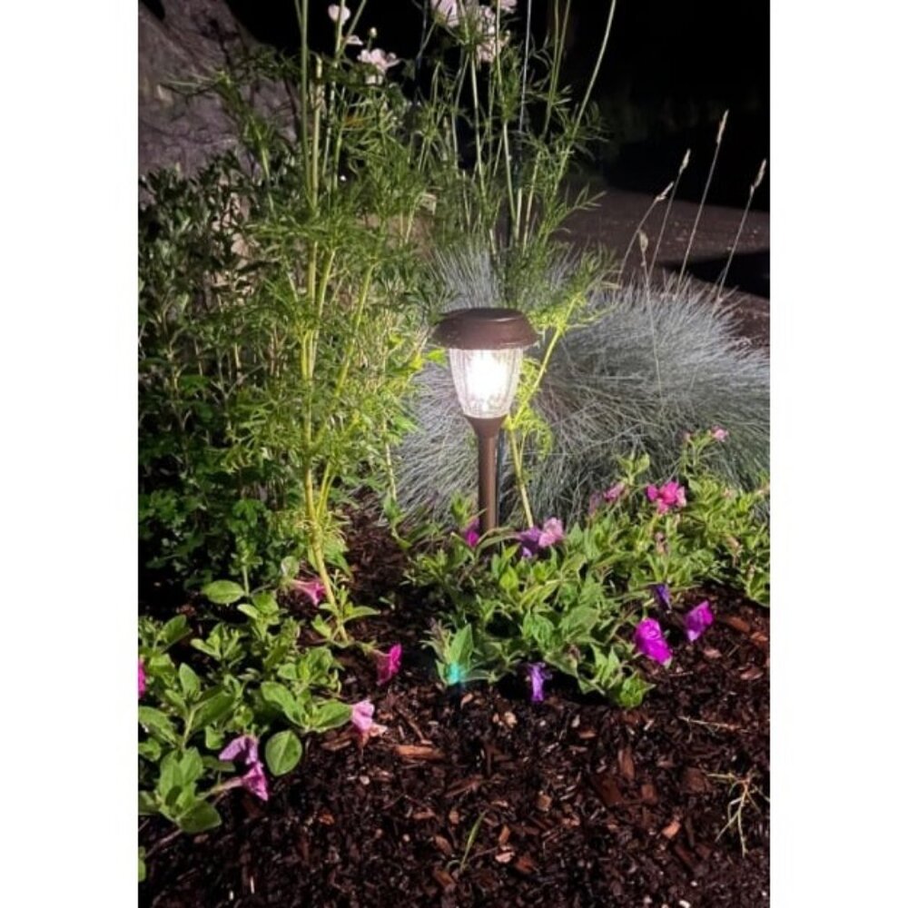 Solar Lights Outside Waterproof 6 Pack - Auto On/Off 10/25 LM LED Glass
